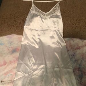 White lace silk dress